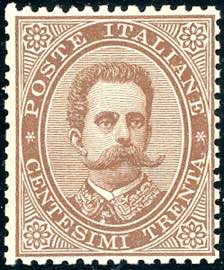 1879 - 30 cent. Umberto I (41), gomma ... 