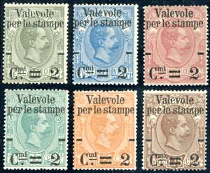 1890 - Valevoli per le stampe, serie ... 