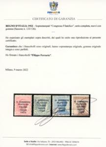 1922 - Congresso Filatelico, serie ... 