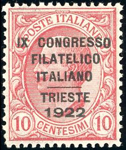 1922 - 10 cent. Congresso Filatelico (123), ... 