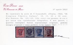 1922 - Congresso Filatelico, ... 