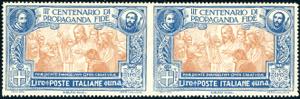 1923 - 1 lira Propaganda Fide, coppia ... 