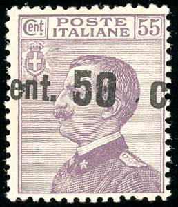 1923 - 50 cent. su 55 cent. Michetti, senza ... 