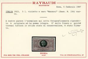 1923 - 5 lire Manzoni (156), ... 
