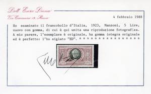 1923 - 5 lire Manzoni (156), ... 