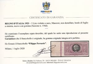 1923 - 5 lire Manzoni, non ... 