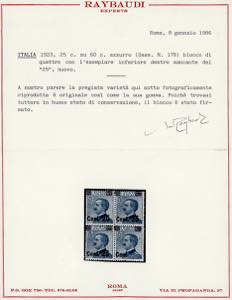 1924 - 25 cent. su 60 cent., ... 