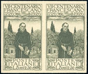 1926 - 5 + 2,50 lire San Francesco, prova ... 