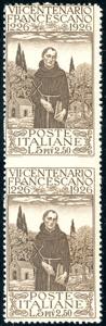 1926 - 5 + 2,50 lire San Francesco, coppia ... 