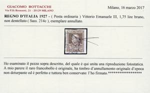 1927 - 1,75 lire Parmeggiani, non ... 