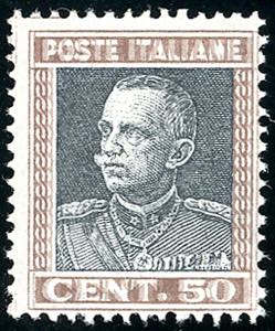 1927 - 50 cent. Parmeggiani, doppia stampa ... 