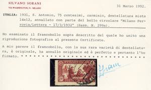 1931 - 75 cent. S. Antonio, dent. ... 