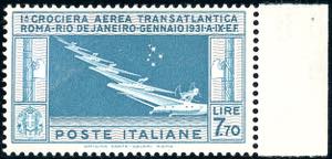 1930 - 7,70 lire Crociera Balbo (25), bordo ... 