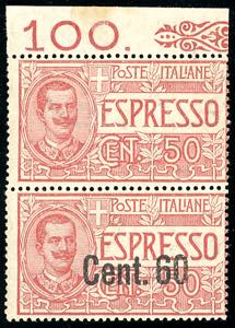 1922 - 60 cent. su 50 cent., coppia ... 