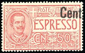 1922 - 60 cent. su 50 cent., soprastampa ... 