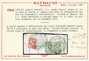 1935 - 2 lire rosso, Assicurazioni ... 