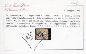1870 - 1 cent. ocra e carminio, ... 