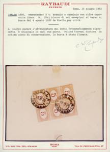 1920 - 5 cent. arancio e carminio, ... 