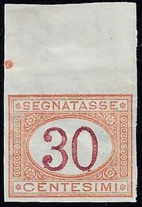 1890 - 30 cent. arancio e carminio, non ... 