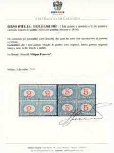 1903 - 2 e 5 lire azzurro e ... 