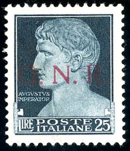1943 - 25 lire nero azzurro, ... 