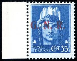 1943 - 35 cent., soprastampa G.N.R. del III ... 