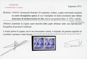 1944 - 50 cent. Monumenti ... 