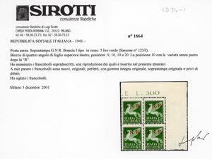 1943 - 5 lire soprastampa G.N.R. ... 