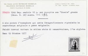 1944 - 10 cent. soprastampa fascio ... 
