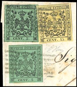 1854 - 5 cent. verde, un esemplare ... 