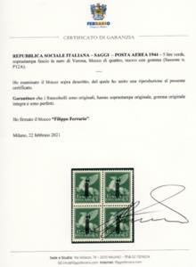 POSTA AEREA 1944 - 5 lire verde, ... 