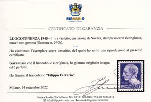 1945 - 1 lira, emissione di ... 