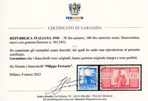 1945 - 30 lire e 100 lire ... 