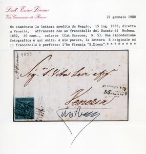 1853 - 40 cent. celeste (5), ... 