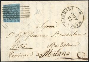 1857 - 40 cent. celeste (5), ... 
