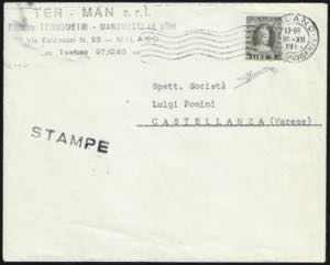 1951 - 5 lire marca da bollo, perfetta, su ... 