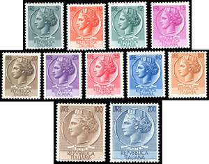 1953/54 - Siracusana e Turrita, filigrana ... 