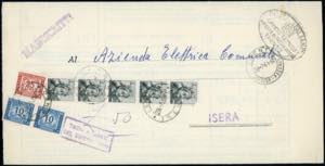 1961 - 1 lira Michelangiolesca, striscia ... 