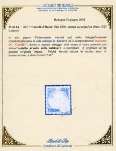 1980 - 1.000 lire Castelli, solo ... 