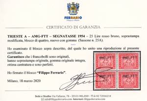 SEGNATASSE 1954 - 25 lire, nuovo ... 