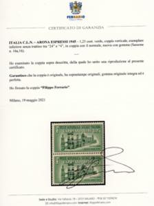 ARONA 1945 - 1,25 lire espresso, ... 