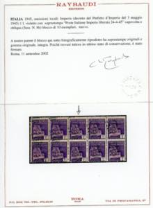 IMPERIA 1945 - 1 lira, soprastampa ... 