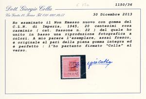 IMPERIA 1945 - 20 cent. Monumenti ... 
