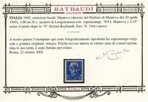 MANTOVA 1945 - 1,90 su 35 cent., ... 