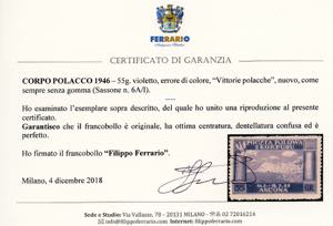 1946 - 55 g. violetto Vittorie ... 