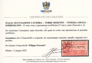 VENEZIA GIULIA ESPRESSI 1919 - 25 ... 