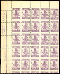 FIUME 1919 - 15 cent. Vedute, carta tipo ... 