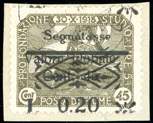 FIUME SEGNATASSE 1921 - 0,20 lire su 45 ... 