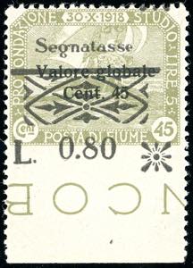 FIUME SEGNATASSE 1921 - 0,80 lire su 45 ... 