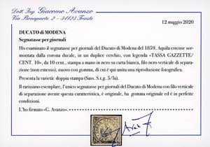 1859 - 10 cent. nero Aquilotto, ... 